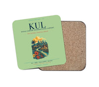 Thumbnail for Kuala Lumpur International Airport (KUL) design on light green 1 piece coaster