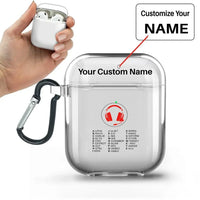 Thumbnail for Aviation Alphabet 3 AirPods transparent case - With Buckle +Name