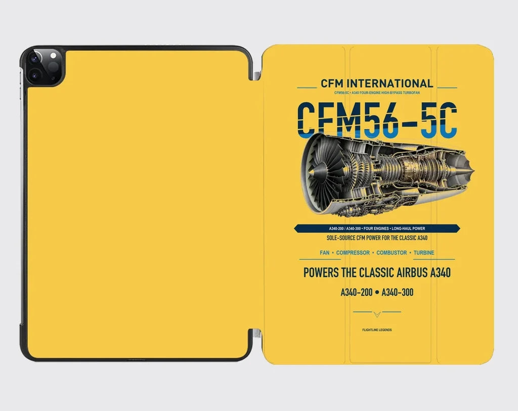 CFM56-5C design on yellow ipad tablet case