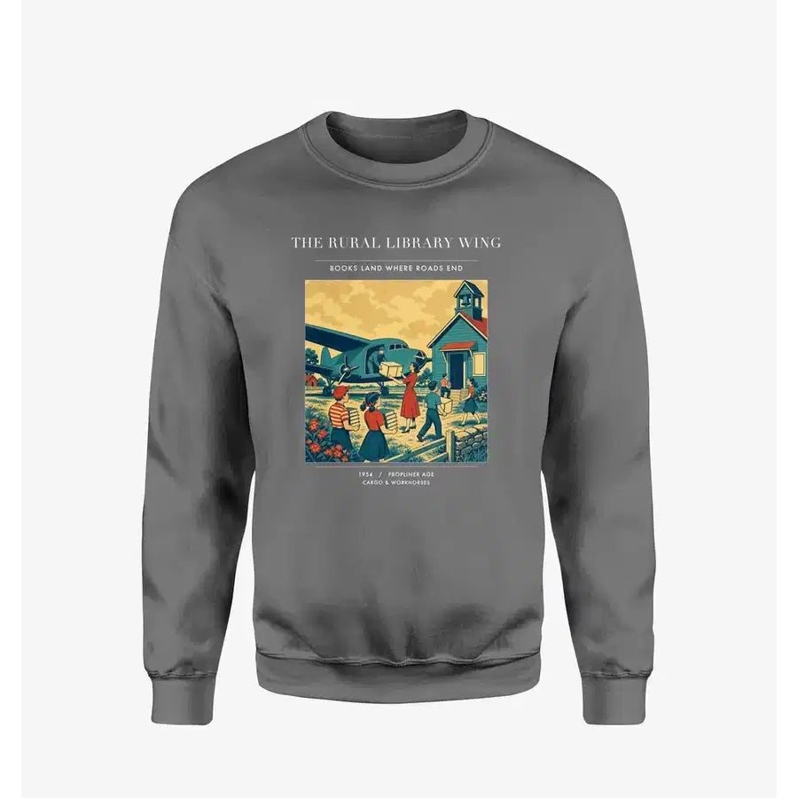 VINTAGE G4392 - The Rural Library Wing - Designed Sweatshirts design on gray