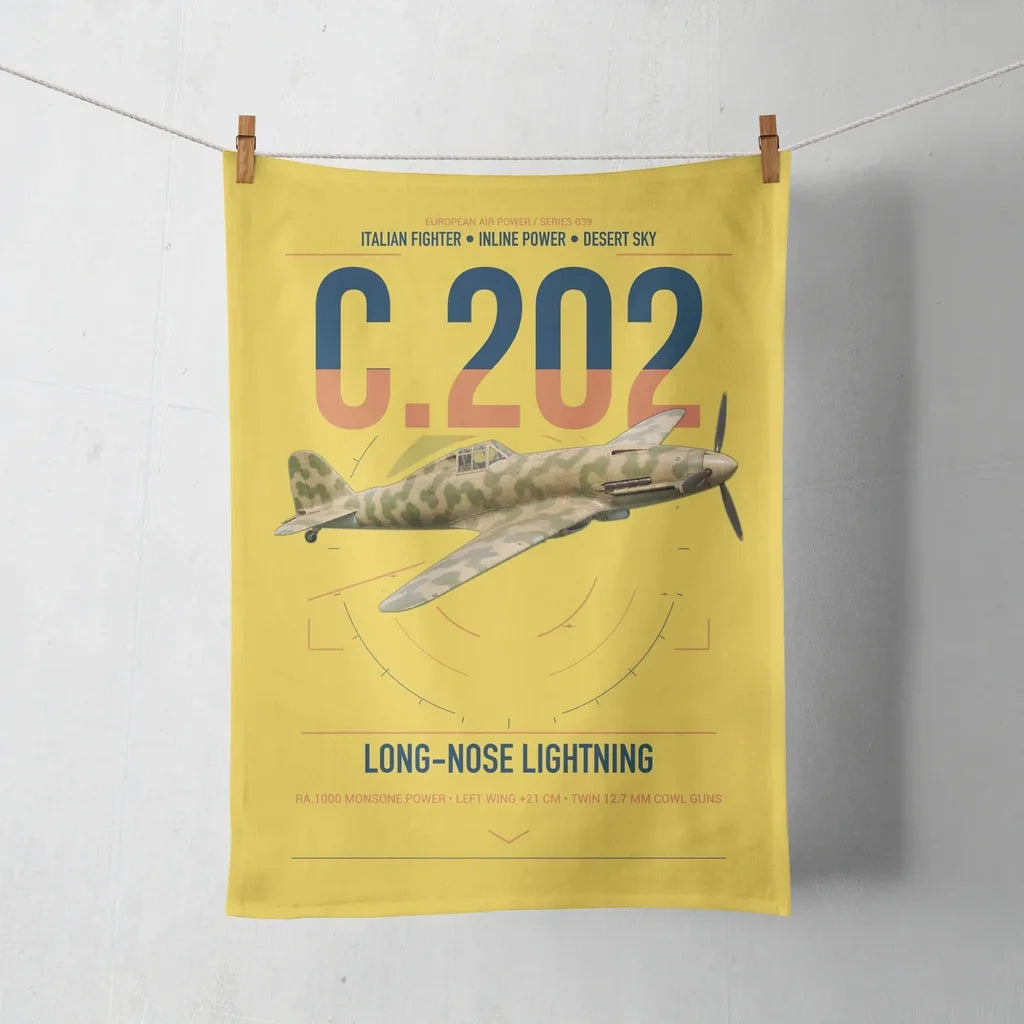 Macchi C.202 Folgore design on yellow towel