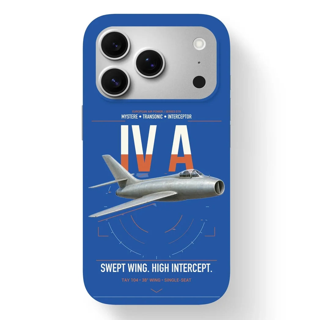 Dassault Mystère IV A design on blue magsafe iphone case, for iPhone 17 Pro