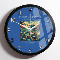 Thumbnail for VINTAGE G4077 - The Canal Stopover - Designed Wall Clocks design on blue framed