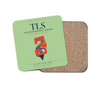 Thumbnail for Toulouse-Blagnac Airport (TLS) design on light green 1 piece coaster