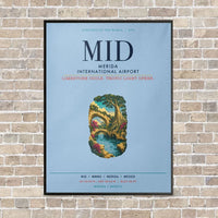 Thumbnail for Merida International Airport MID vertical canvas print - framed - light blue background