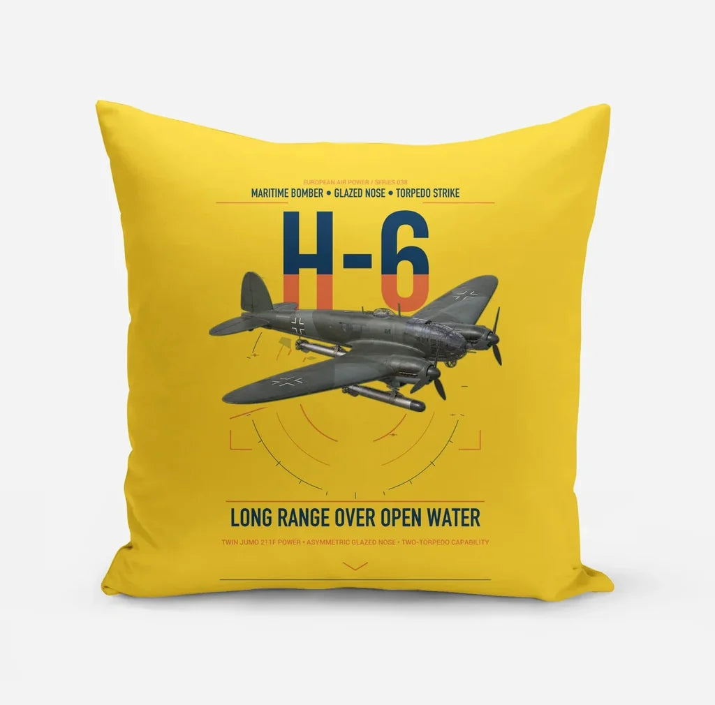 Heinkel He 111H-6 design on yellow pillow