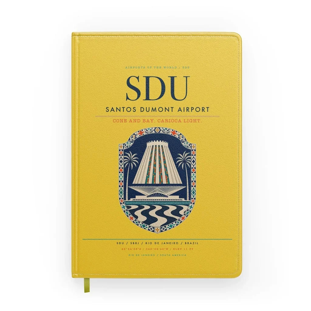 Santos Dumont Airport (SDU) design on yellow notebook