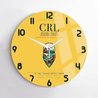 Thumbnail for Brussels South Charleroi Airport (CRL) design on yellow no frame wall clock