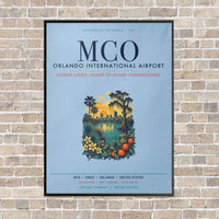 Thumbnail for Orlando International Airport MCO vertical canvas print - framed - light blue background