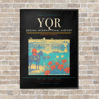 Thumbnail for Regina International Airport YQR vertical canvas print - framed - black background