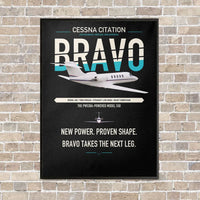 Thumbnail for Cessna Citation Bravo vertical canvas print - framed - black background