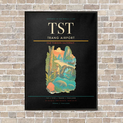 Trang Airport TST vertical canvas print - framed - black background