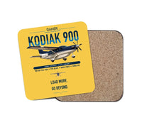 Thumbnail for Daher Kodiak 900 design on yellow 1 piece coaster
