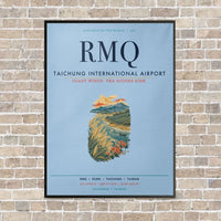 Thumbnail for Taichung International Airport RMQ vertical canvas print - framed - light blue background