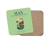 Thumbnail for Noi Bai International Airport Hanoi (HAN) design on light green 1 piece coaster