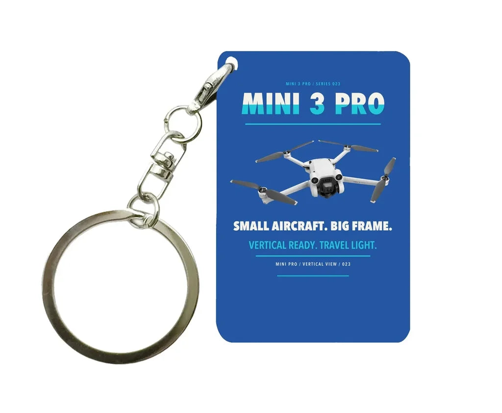 DJI Mini 3 Pro Key Chain design on blue key chain