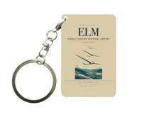 Thumbnail for Elmira Corning Regional Airport (ELM) design on beige key chain