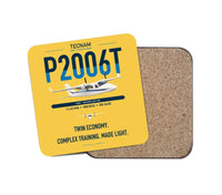 Thumbnail for Tecnam P2006T design on yellow 1 piece coaster