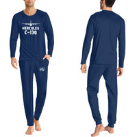 Thumbnail for Military Transport Airplane C 130 men pajamas - Dark Blue