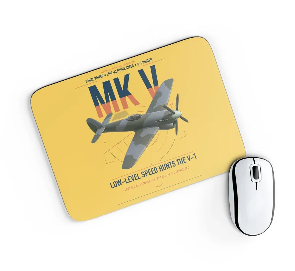 Hawker Tempest Mk V design on yellow rectangle mouse pad