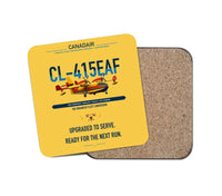 Thumbnail for Canadair CL-415EAF design on yellow 1 piece coaster