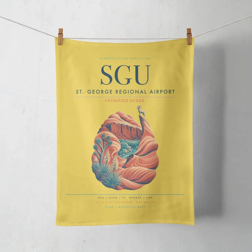St. George Regional Airport (SGU) design on yellow towel