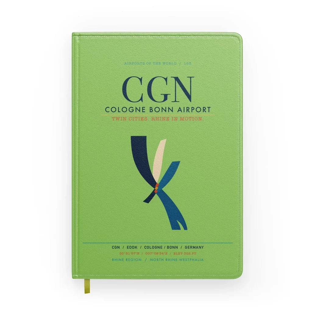 Cologne Bonn Airport (CGN) design on light green notebook