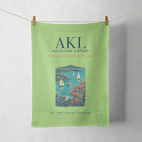 Thumbnail for Auckland Airport (AKL) design on light green towel
