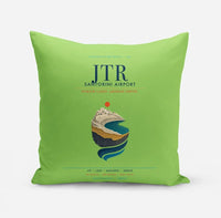 Thumbnail for Santorini Airport (JTR) design on light green pillow