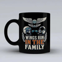 Thumbnail for 355 - Wings Run In The Family - Mug design on black signal