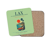 Thumbnail for Los Angeles International Airport (LAX) design on light green 1 piece coaster