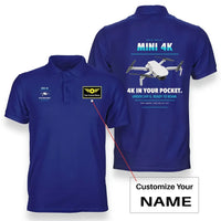 Thumbnail for DJI Mini 4K design on blue polo with custom name badge