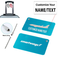 Thumbnail for Smartwings Airlines Aluminum Airplane Luggage tag, Blue + NAME
