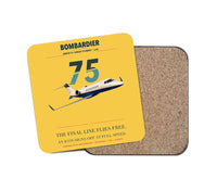 Thumbnail for Bombardier Learjet 75 Liberty design on yellow 1 piece coaster