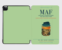 Thumbnail for Midland International Air and Space Port (MAF) design on light green ipad tablet case