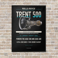 Thumbnail for TRENT 500 vertical canvas print - framed - black background
