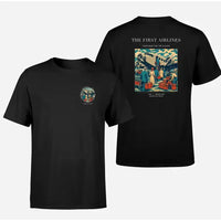 Thumbnail for VINTAGE G4048 - The First Airlines - Double-Side T-Shirt design on black double side t shirt