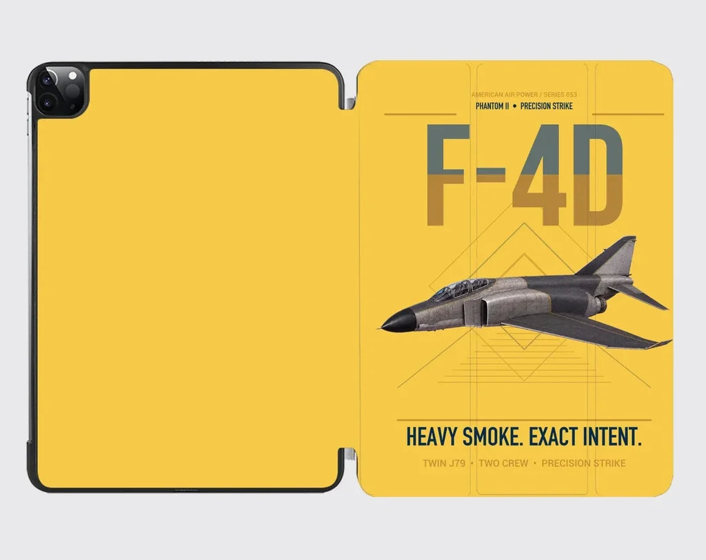 F-4D Phantom II design on yellow ipad tablet case