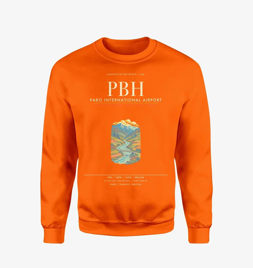 Paro International Airport PBH Sweatshirt - Orange