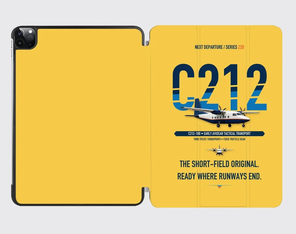 CASA C-212-100 Aviocar design on yellow ipad tablet case