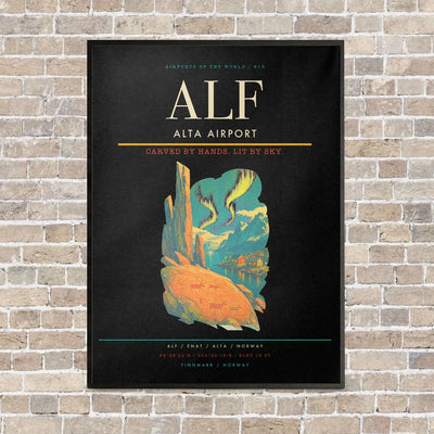 Alta Airport ALF - Canvas Framed - Black