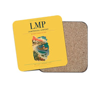 Thumbnail for Lampedusa Airport (LMP) design on yellow 1 piece coaster