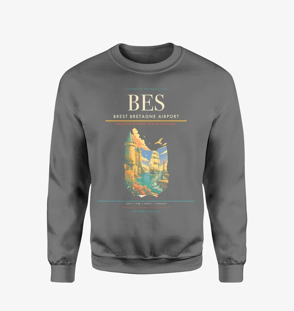 Brest Bretagne Airport BES Sweatshirt - Gray