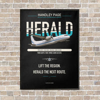 Thumbnail for Handley Page HPR.7 Dart Herald vertical canvas print - framed - black background