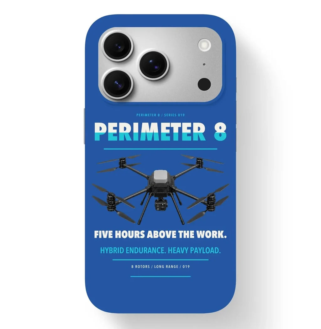 Skyfront Perimeter 8 Case design on blue iphone case