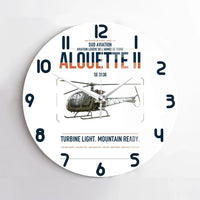 Thumbnail for Sud Aviation SE 3130 Alouette II design on white no frame wall clock
