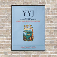 Thumbnail for Victoria International Airport YYJ vertical canvas print - framed - light blue background