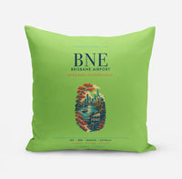Thumbnail for Brisbane Airport (BNE) design on light green pillow