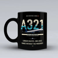 Thumbnail for A321LR Mug design on black airbus
