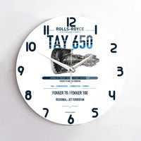 Thumbnail for TAY 650 design on white no frame wall clock